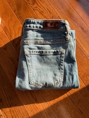 Hollister Floral Embroidered High Rise Slim Straight Jeans